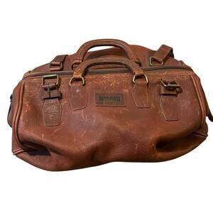 DULUTH TRADING Heavy Leather Gladstone Doctor Bag Weekender Duffle Travel